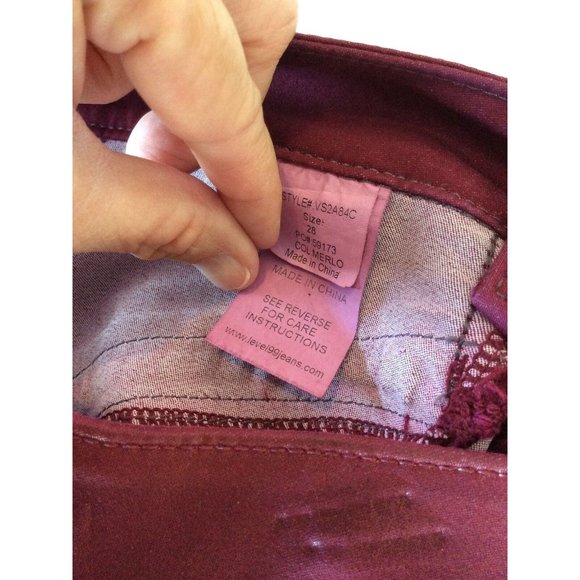 Level 99 Coated Red Jeans - 28 - Picture 9 of 11